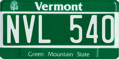 VT license plate NVL540
