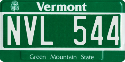 VT license plate NVL544