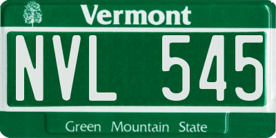 VT license plate NVL545