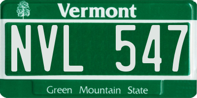 VT license plate NVL547
