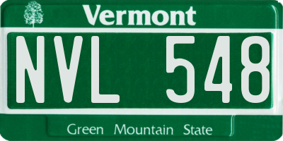 VT license plate NVL548