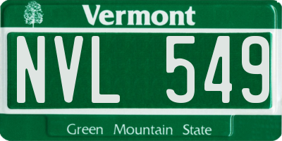 VT license plate NVL549