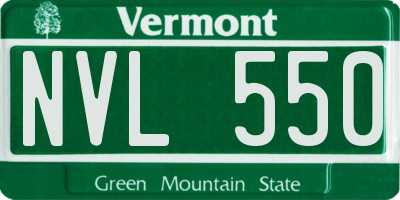 VT license plate NVL550