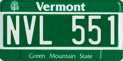 VT license plate NVL551
