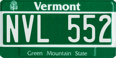 VT license plate NVL552