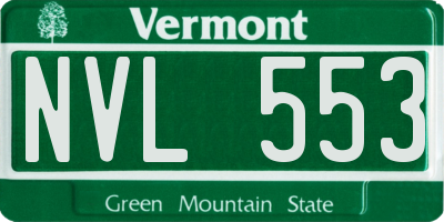 VT license plate NVL553