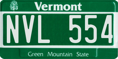 VT license plate NVL554