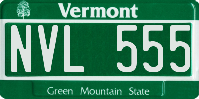 VT license plate NVL555