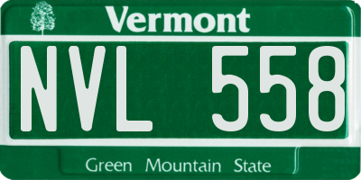 VT license plate NVL558