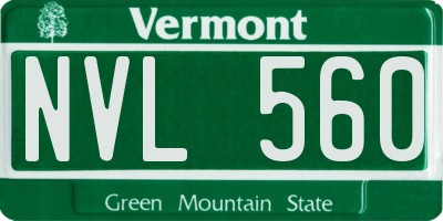 VT license plate NVL560