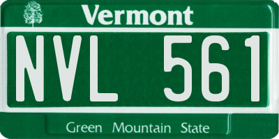 VT license plate NVL561