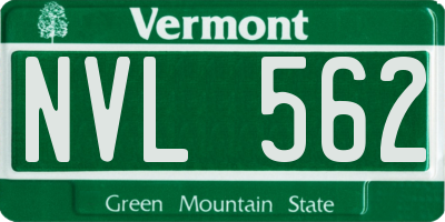 VT license plate NVL562