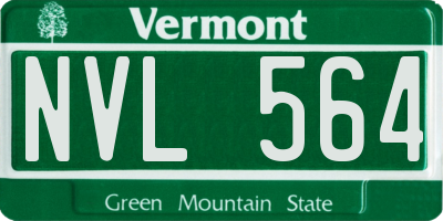 VT license plate NVL564