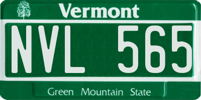 VT license plate NVL565