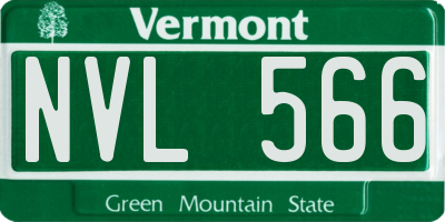 VT license plate NVL566