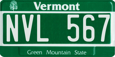 VT license plate NVL567