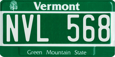 VT license plate NVL568