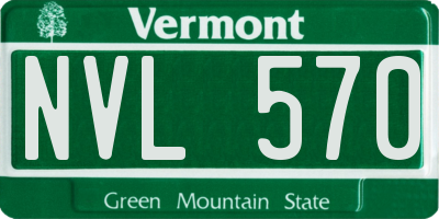 VT license plate NVL570