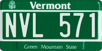 VT license plate NVL571