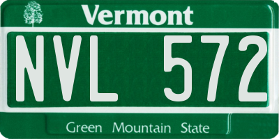 VT license plate NVL572
