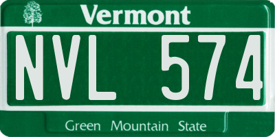 VT license plate NVL574