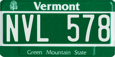 VT license plate NVL578