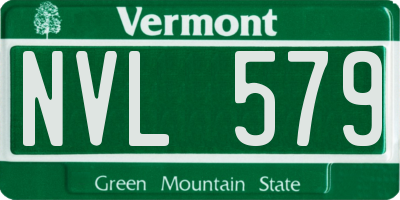 VT license plate NVL579