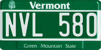 VT license plate NVL580