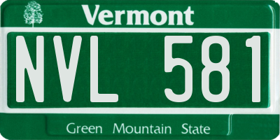 VT license plate NVL581