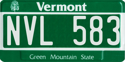 VT license plate NVL583