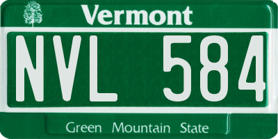 VT license plate NVL584