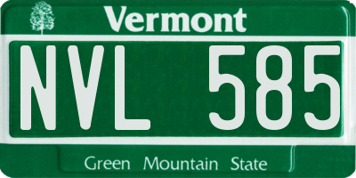 VT license plate NVL585