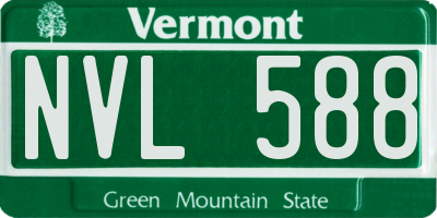 VT license plate NVL588