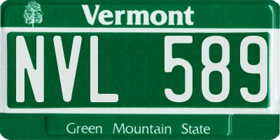 VT license plate NVL589
