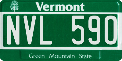 VT license plate NVL590