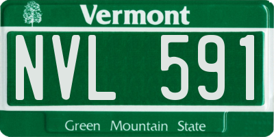 VT license plate NVL591