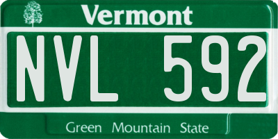 VT license plate NVL592
