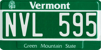 VT license plate NVL595