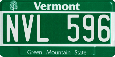 VT license plate NVL596