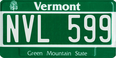 VT license plate NVL599