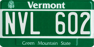 VT license plate NVL602