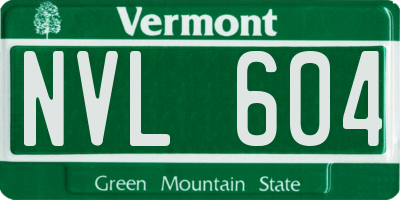 VT license plate NVL604