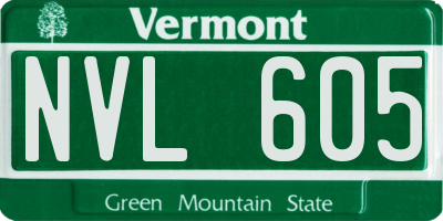 VT license plate NVL605