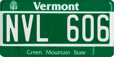 VT license plate NVL606