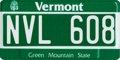 VT license plate NVL608