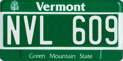 VT license plate NVL609
