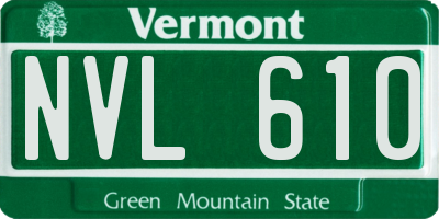 VT license plate NVL610