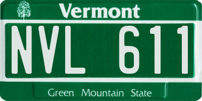 VT license plate NVL611