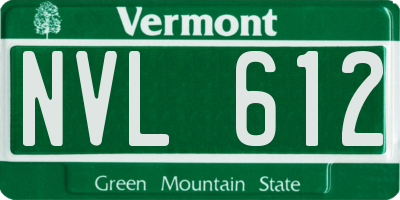 VT license plate NVL612