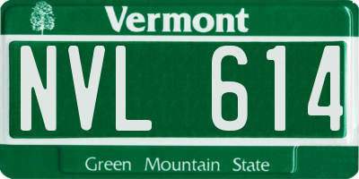VT license plate NVL614